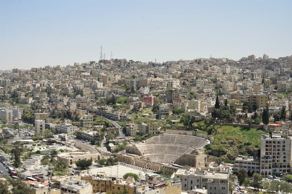 Amman Zitadelle Blick Römisches Amphitheater